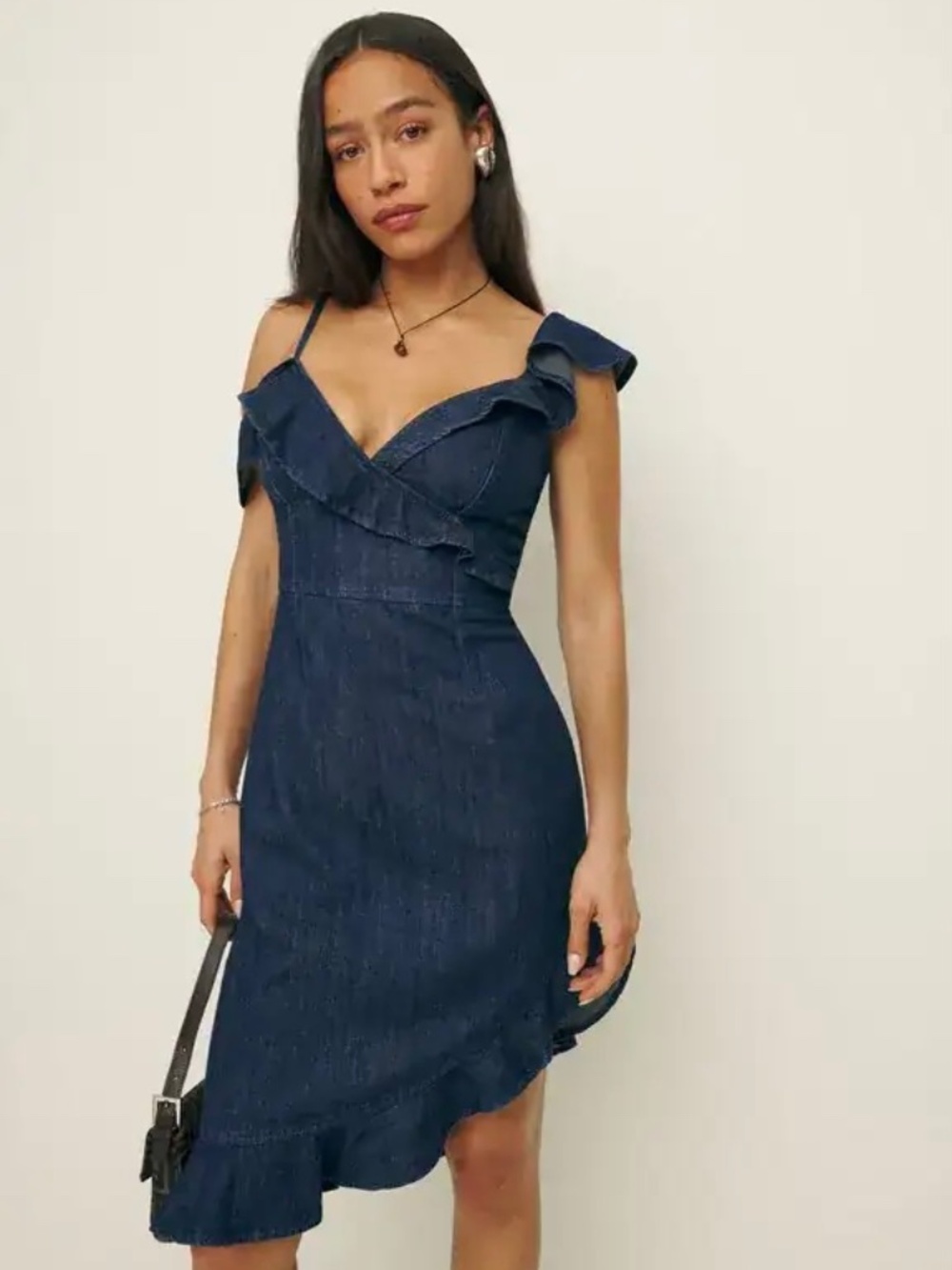 Reformation Evelyn Denim Dress Sz 8